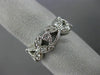 ESTATE .55CT DIAMOND 14K WHITE GOLD 3D FLOWER FILIGREE ETERNITY ANNIVERSARY RING