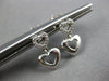 ESTATE .10CT DIAMOND 14KT WHITE GOLD CLASSIC DOUBLE HEART LOVE HANGING EARRINGS