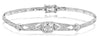 ESTATE .15CT DIAMOND 14KT WHITE GOLD 3D OPEN FILIGREE CUFF TENNIS BRACELET