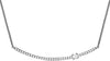 ESTATE .16CT DIAMOND 14KT WHITE GOLD 3D CLASSIC SOLITAIRE BAR LOVE NECKLACE