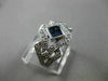 ESTATE WIDE 1.10CT DIAMOND SAPPHIRE 14K WHITE GOLD 3D OPEN FILIGREE PROMISE RING