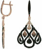 ESTATE 2.12CT MULTI COLOR DIAMOND 14KT ROSE GOLD 3D TEAR DROP HANGING EARRINGS