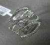 ESTATE WIDE .70CT DIAMOND 18K WHITE GOLD 3D HANDCRAFTED MULTI OPEN LEAF FUN RING