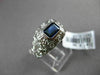 ESTATE 1.49CTW DIAMOND & AAA SAPPHIRE 14KT WHITE GOLD FILIGREE ENGAGEMENT RING