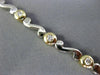 ESTATE .70CT DIAMOND 14KT WHITE & YELLOW GOLD ETOILE WAVE TENNIS BRACELET #5139