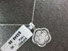 ESTATE .88CT DIAMOND 14KT WHITE GOLD 3D DOUBLE FLOWER CLUSTER FLOATING PENDANT