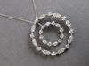 LARGE 1.80CT DIAMOND 14KT WHITE GOLD 3D DOUBLE CIRCULAR FLOATING PENDANT #27999