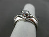 ESTATE WIDE .45CT SOLITAIRE DIAMOND 14KT WHITE GOLD BEZEL ENGAGEMENT RING #5938