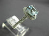 ESTATE LARGE 2.50CT DIAMOND & AAA AQUAMARINE 14KT WHITE GOLD 3D ENGAGEMENT RING