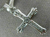 ESTATE .30CT ROUND DIAMOND 14KT WHITE GOLD CLASSIC CHANNEL CROSS PENDANT #23015