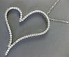ESTATE EXTRA LARGE 1.90CT DIAMOND 14KT WHITE GOLD 3D OPEN HEART SIDEWAYS PENDANT