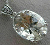 ESTATE LARGE 8.57CT DIAMOND & AAA BLACK NEEDLE QUARTZ 14KT WHITE GOLD 3D PENDANT