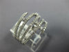 LARGE .65CT DIAMOND 14KT WHITE GOLD 3D MULTI ROW CRISS CROSS ETOILE SNAKE RING