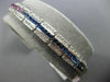 ESTATE WIDE & LONG 7.62CT DIAMOND & MULTI COLOR SAPPHIRE 14K WHITE GOLD BRACELET