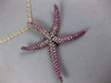 ESTATE EXTRA LARGE 3.75CT AAA PINK SAPPHIRE 18KT ROSE GOLD STAR FISH FUN PENDANT