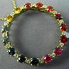 ESTATE LARGE 1.20CT MULTI COLOR SAPPHIRE 14KT YELLOW GOLD CIRCLE OF LIFE PENDANT