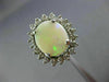 ANTIQUE LARGE 3.66CT OLD MINE DIAMOND & AAA OPAL 14KT WHITE GOLD OVAL HALO RING
