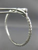 ESTATE LARGE .83CT DIAMOND 14K WHITE GOLD 3D DOUBLE SIDED HOOP HANGING EARRINGS