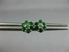 ESTATE .45CT DIAMOND & AAA EMERALD 14KT WHITE GOLD CLASSIC FLOWER STUD EARRINGS