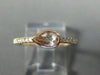 ESTATE .43CT DIAMOND & AAA MORGANITE 14K ROSE GOLD PEAR SHAPE SEMI ETERNITY RING
