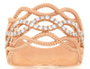ESTATE WIDE .33CT DIAMOND 14KT ROSE GOLD 3D CLASSIC 3 ROW INFINITY LOVE RING
