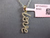 ESTATE .16CT DIAMOND 14KT YELLOW GOLD 3D CLASSIC SCRIPT LOVE FLOATING PENDANT