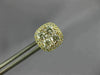 ESTATE LARGE 1.18CT DIAMOND 18K YELLOW GOLD 3D CLUSTER SQUARE HALO STUD EARRINGS