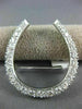 ANTIQUE LARGE 1.67CT DIAMOND PLATINUM 3D PAVE LUCKY HORSESHOE PIN BROOCH #21886