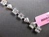 ESTATE 3.57CT DIAMOND 18KT WHITE GOLD 3D ROUND & BAGUETTE SQUARE TENNIS BRACELET
