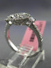 ESTATE .86CT ROUND & PRINCESS DIAMOND 18K WHITE GOLD 3D 5 STONE HALO FLOWER RING