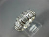 ESTATE WIDE 1.16CT DIAMOND 14K WHITE GOLD ROUND & BAGUETTE ANNIVERSARY RING 1354