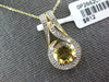 1.81CT DIAMOND & AAA CITRINE 14KT YELLOW GOLD ROUND TEAR DROP FLOATING PENDANT