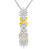 ESTATE LARGE 3.84CT DIAMOND 18KT 2 TONE GOLD MULTI LEAF INFINITY LOVE NECKLACE