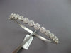 2.19CT DIAMOND 18KT WHITE GOLD MULTI FLOWER SEMI ETERNITY CUFF BANGLE BRACELET
