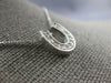 ESTATE .20CT DIAMOND 14KT WHITE GOLD 3D HORSE SHOE LUCKY FUN PENDANT #26970