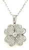 ESTATE .49CT DIAMOND 18KT WHITE GOLD CLASSIC MULTI HEART FLOWER FLOATING PENDANT