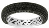 1.40CT BLACK DIAMOND 14KT WHITE GOLD 3D MULTI ROW SEMI ETERNITY ANNIVERSARY RING