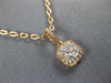 ESTATE .25CT DIAMOND 14KT ROSE GOLD 3D CLUSTER SQUARE HALO CLASSIC PENDANT