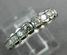 ESTATE .50CT DIAMOND 14KT WHITE GOLD 9 STONE SEMI BEZEL ETOILE ANNIVERSARY RING