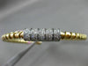 ESTATE 1.20CT DIAMOND 14KT WHITE & YELLOW GOLD 3D SWIRL FLEXIBLE BANGLE BRACELET