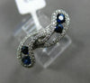 ESTATE .75CT DIAMOND & AAA SAPPHIRE 14KT WHITE GOLD 3D ETOILE LEAF INFINITY RING