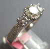 ESTATE 2.02CT DIAMOND 18KT WHITE GOLD 3D ROUND CLASSIC 3 STONE ENGAGEMENT RING