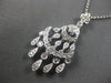.45CT DIAMOND 14KT WHITE GOLD 3D CHANDELIER FILIGREE FLOWER BY THE YARD NECKLACE