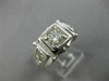 ANTIQUE .51CT OLD MINE ROUND DIAMOND 14KT WHITE GOLD GYPSY MENS RING 10mm #19338