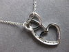 ESTATE .03CT DIAMOND 14KT WHITE GOLD 3D DOUBLE HEART LOVE FLOATING PENDANT