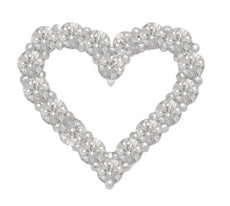 1.65CT DIAMOND 14KT WHITE GOLD 3D SHARED PRONG OPEN HEART LOVE FLOATING PENDANT