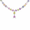 LARGE 46.25CT DIAMOND & AAA MULTI COLOR SAPPHIRE 18K WHITE GOLD RAINBOW NECKLACE
