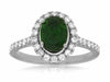 ESTATE 1.80CT DIAMOND & AAA RUSSALITE 14KT WHITE GOLD OVAL HALO ENGAGEMENT RING