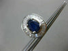ESTATE 3.38CT DIAMOND & AAA SAPPHIRE 18K WHITE GOLD OVAL HALO CLIP ON EARRINGS