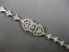 LARGE & LONG 1.5CT DIAMOND 14KT WHITE GOLD 3D DOUBLE HEART FLORAL BRACELET 28191